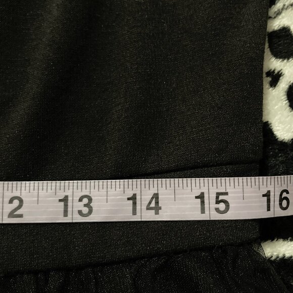 PAPILLION Black sleeveless dress w/ tulle floral embroidered hem ~ MEDIUM LARGE - Picture 10 of 15